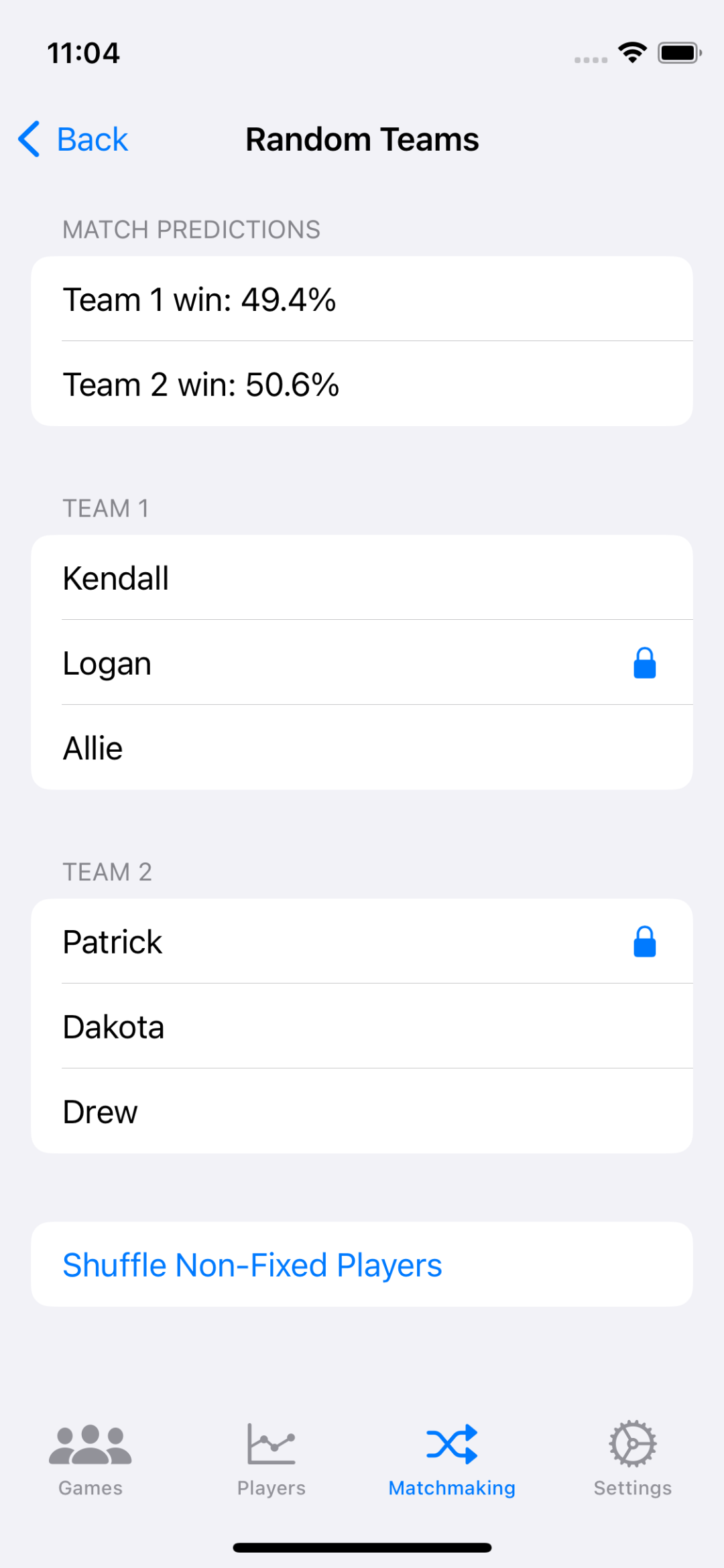 Team Generator screenshot